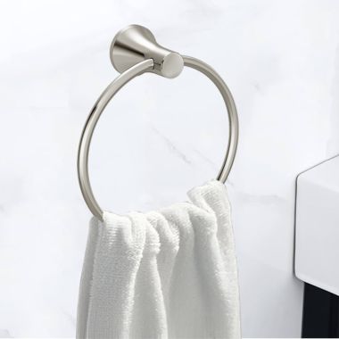 Click here to see American Standard 8337190.013 American Standard C Series Wall Mounted Towel Ring, Metal Constructed, Polished Nickel - 8337190.013