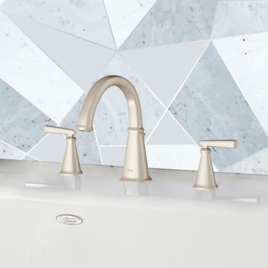 Click here to see American Standard T018900.295 American Standard Edgemere Two-Handle Brushed Nickel Roman Tub Faucet Trim, Metal Lever Handles, Brass - T018900.295