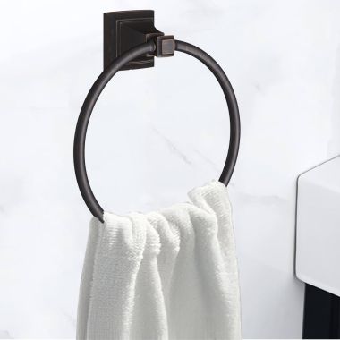 Click here to see American Standard 7455190.278 American Standard Town Square S Wall Mounted Towel Ring with Bushing and Concealed Mounting, Metal Constructed, Legacy Bronze - 7455190.278