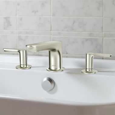 Click here to see American Standard T105900.295 American Standard Studio S Two-Handle Roman Tub Faucet Trim For Flash Rough-in Valves, Metal Lever Handles, ADA, Brushed Nickel - T105900.295