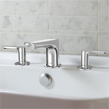 Click here to see American Standard T105900.002 American Standard Studio S Two-Handle Roman Tub Faucet Trim For Flash Rough-in Valves, Metal Lever Handles, ADA, Polished Chrome - T105900.002