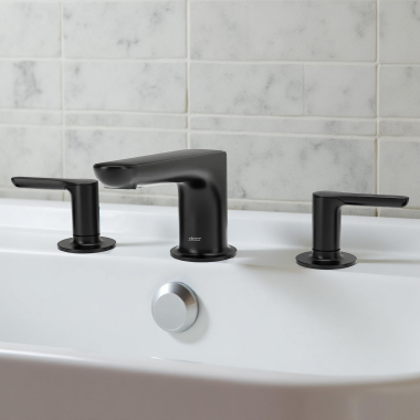 Click here to see American Standard T105900.243 American Standard Studio S Two-Handle Roman Tub Faucet Trim For Flash Rough-in Valves, Metal Lever Handles, ADA, Matte Black - T105900.243