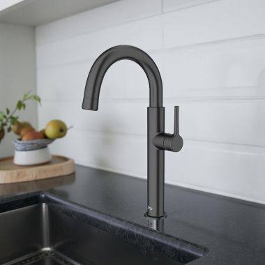 Click here to see American Standard 4803410.243 American Standard Studio S Matte Black Single-Handle Pull-Down Bar Faucet with Retractable Spray Head, 1.5 GPM - 4803410.243