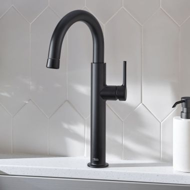 Click here to see American Standard 4803410.243 American Standard Studio S Matte Black Single-Handle Pull-Down Bar Faucet with Retractable Spray Head, 1.5 GPM - 4803410.243