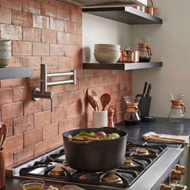 Click here to see AMERICAN STANDARD 4803900.075 American Standard Studio S Wall-Mount Pot Filler Kitchen Faucet, 4.0 GPM, Stainless Steel - 4803900.075