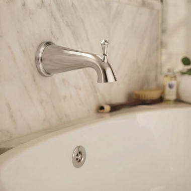 Click here to see American Standard 8888105.002 American Standard Delancey Slip-On Diverter Tub Spout, Wall Mount, Metal, Polished Chrome - 8888105.002