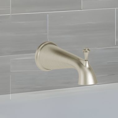 Click here to see American Standard 8888105.295 American Standard Delancey Slip-On Diverter Tub Spout, Wall Mount, Metal, Brushed Nickel - 8888105.295