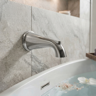 Click here to see American Standard 8888107.002 American Standard Delancey 8” Non-Diverter Tub Spout, 1/2