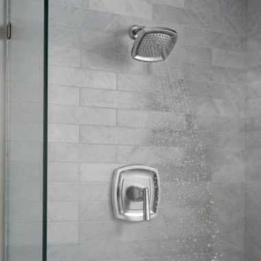 Click here to see American Standard TU018507.002 American Standard Edgemere Shower Only Trim With Metal Lever Handle And Pressure Balance Cartridge, 1.8 GPM, Polished Chrome - TU018507.002