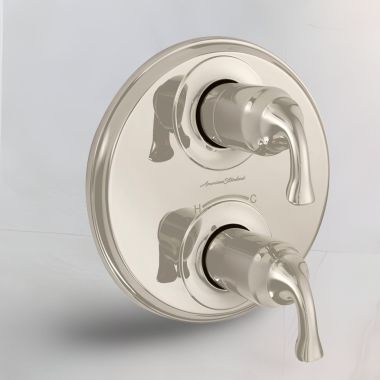 Click here to see American Standard T106740.013 American Standard Patience 2-Handle Thermostatic Valve Trim w/ Volume Control, Lever Handles, Polished Nickel - T106740.013