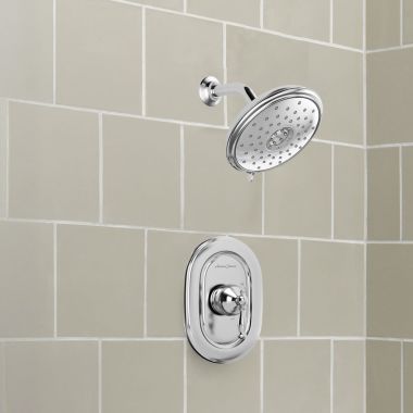 Click here to see American Standard TU440507.002 American Standard Quentin Polished Chrome Pressure Balance Shower Only Trim, 1.8 GPM, 3 Function Shower Head, Lever Handle -TU440507.002