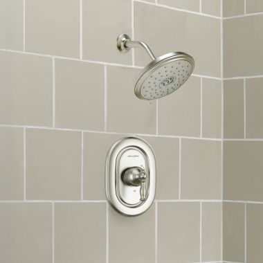 Click here to see American Standard TU440507.295 American Standard Quentin  Brushed Nickel Pressure Balance Shower Only Trim, 1.8 GPM, 3 Function Shower Head, Lever Handle - TU440507.295