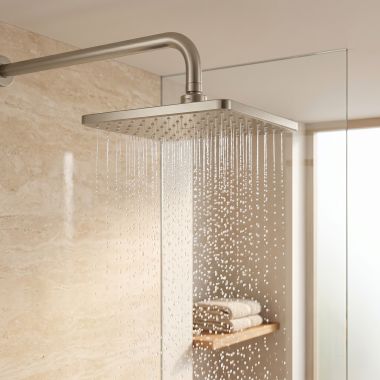 Click here to see  26570EN0 GROHE RAINSHOWER Mono 310 Cube 1-Spray Shower Head, 1.75 GPM, Brushed Nickel - 26570EN0 