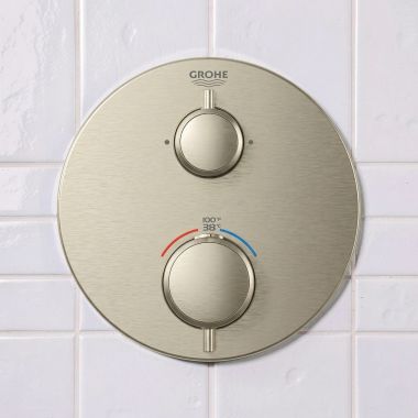 Click here to see  24133EN0 GROHE GROHTHERM Dual Function 2-Handle Thermostatic Valve Trim with Control Module, Brushed Nickel - 24133EN0
