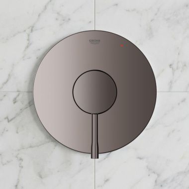 Click here to see Grohe 14472A00 GROHE Essence Pressure Balance Valve Trim With Cartridge, 5.2 GPM Bottom, 3.0 GPM Top, Hard Graphite - 14472A00