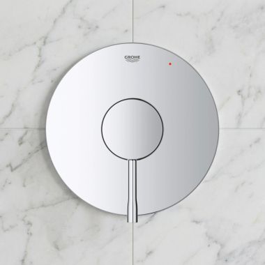 Click here to see Grohe 14472000 GROHE Essence Pressure Balance Valve Trim With Cartridge, 5.2 GPM Bottom, 3.0 GPM Top, StarLight Chrome - 14472000