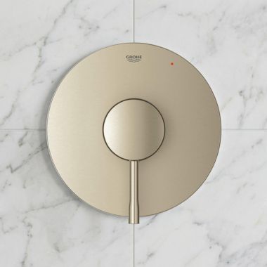 Click here to see Grohe 14472EN0 GROHE Essence Pressure Balance Valve Trim With Cartridge, 5.2 GPM Bottom, 3.0 GPM Top, Brushed Nickel InfinityFinish - 14472EN0