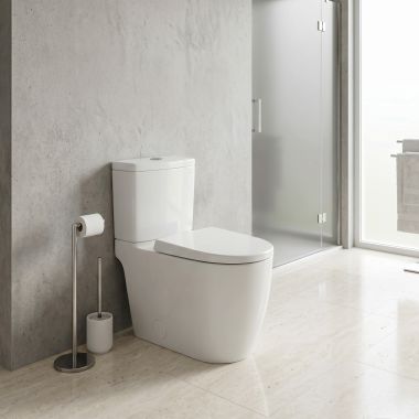Click here to see Grohe 39677000 GROHE Essence Right Height Elongated Toilet Bowl with Seat, Less Tank, Alpine White - 39677000