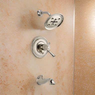 Click here to see Brizo T60405-PN Brizo Baliza TempAssure Tub/Shower Faucet with Single-Function Raincan Showerhead, Thermostatic Cartridge, 1.75 GPM, Brilliance Polished Nickel - T60405-PN