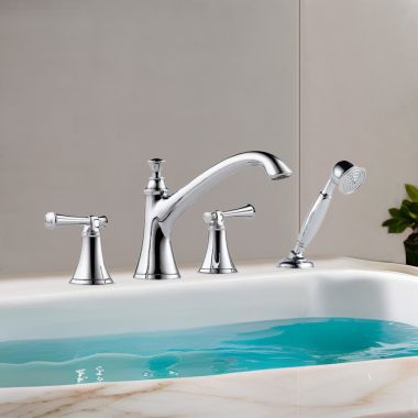 Click here to see Brizo T67405-PCLHP Brizo Baliza Roman Tub Faucet Trim with Hand Shower, ADA, Polished Chrome - T67405-PCLHP