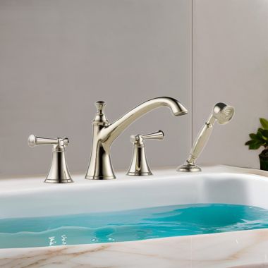 Click here to see Brizo T67405-PNLHP Brizo Baliza Roman Tub Faucet Trim with Hand Shower, ADA, Brilliance Polished Nickel - T67405-PNLHP