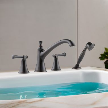 Click here to see Brizo T67405-RBLHP Brizo Baliza Roman Tub Faucet Trim with Hand Shower, ADA, Venetian Bronze - T67405-RBLHP