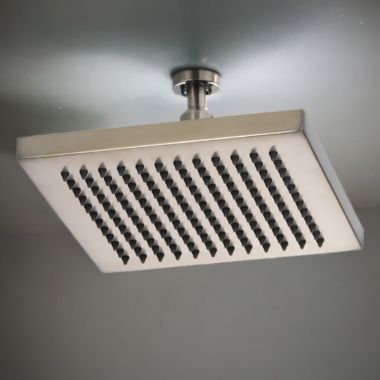 Click here to see Brizo 83341-BN Brizo Essential 8in Raincan Shower Head, Single-Function, Linear, Square, 1.75 GPM, WaterSense, Overhead-Mount, Brushed Nickel - 83341-BN