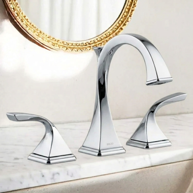 Click here to see Brizo 65330LF-PC-ECO Brizo Virage Two-Handle Widespread Deck-Mount Bathroom Faucet With Metal Pop-Up, Three-Hole, 1.2 GPM, Polished Chrome - 65330LF-PC-ECO