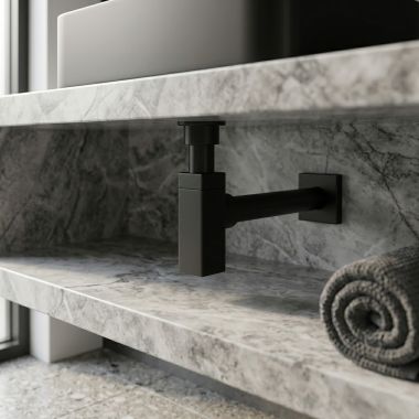 Click here to see Mountain Plumbing Products MT3000/MB Mountain Plumbing Square Style Decorative Bottle Trap, Matte Black - MT3000/MB