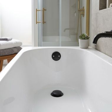 Click here to see Mountain Plumbing Products MT94-2/MB Mountain Plumbing Economy Soft Touch Round Trim Kit, Matte Black - MT94-2/MB