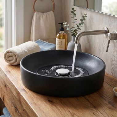Click here to see Mountain Plumbing Products MT745-2/WH Mountain Plumbing Soft Touch Round Lavatory Drain w/ EZ-CLICK, White - MT745-2/WH