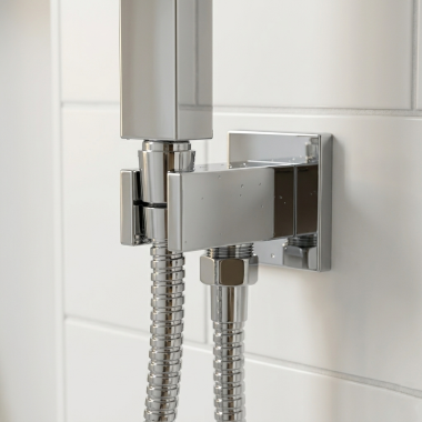 Click here to see Mountain Plumbing Products MT51/CPB Mountain Plumbing Re-Vive Square Shower Waterway Elbow with Flange, Polished Chrome - MT51/CPB