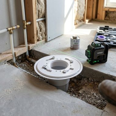 Click here to see Mountain Plumbing Products MT605A Mountain Plumbing Mountain Re-Vive Select Series ABS Shower Drain Rough-In for 2