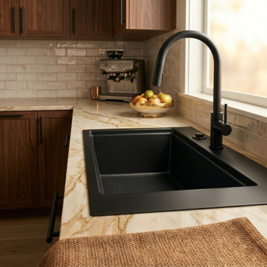 Click here to see Mountain Plumbing Products MT957R/MB Mountain Plumbing Deluxe Round Raised Waste Disposer Air Switch, Freedom Mount, Matte Black - MT957R/MB