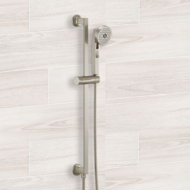 Click here to see Brizo 88706-NK Brizo Kintsu Multi-Function Handshower with Slide Bar, Push-Button, Stretchable Hose, WaterSense, 1.75 GPM, Brilliance Luxe Nickel - 88706-NK