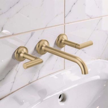 Click here to see  T65875LF-GLLHP Brizo Odin Two-Handle Wall-Mount Bathroom Faucet, 1.5 GPM, WaterSense, Brilliance Luxe Gold - T65875LF-GLLHP
