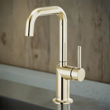Click here to see Brizo 61065LF-PNLHP Brizo Odin Single-Handle Bar Faucet with Square Spout, Solid Brass Construction, 1.8 GPM, Brilliance Polished Nickel - 61065LF-PNLHP