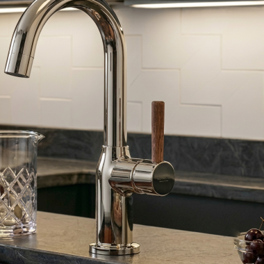 Click here to see Brizo HLB177-PNWD Brizo Odin Bar Faucet Lever Handle Kit for 61065LF and 61075LF, ADA, Brilliance Polished Nickel/ Wood - HLB177-PNWD