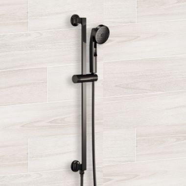 Click here to see Brizo 88706-BNX Brizo Kintsu Multi-Function Handshower with Slide Bar, Push-Button, Stretchable Hose, WaterSense, 1.75 GPM, Brilliance Black Onyx - 88706-BNX