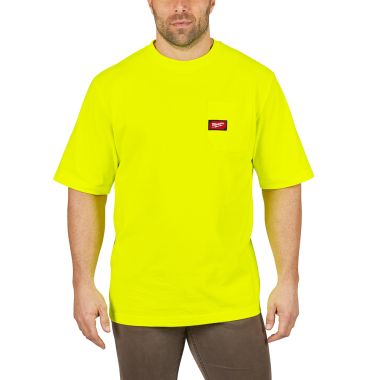 Click here to see Milwaukee 601HV-S Milwaukee Small High Visibility Short Sleeve Heavy Duty Pocket T-Shirt - 601HV-S 