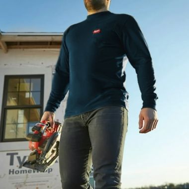 Click here to see Milwaukee 602BL-XL Milwaukee Extra Large Blue Heavy Duty Pocket T-Shirt with Sun Protection, Tagless Neck Label, and Anti-microbial Treatment, Long Sleeve - 602BL-XL