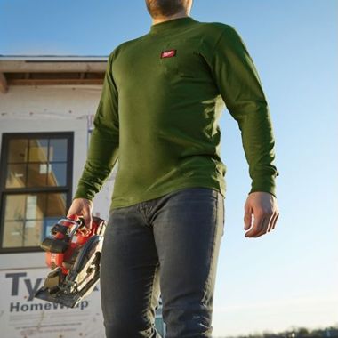 Click here to see Milwaukee 602OG-M Milwaukee Medium Olive Green Heavy Duty Pocket T-Shirt with Sun Protection, Tagless Neck Label, and Anti-microbial Treatment, Long Sleeve - 602OG-M