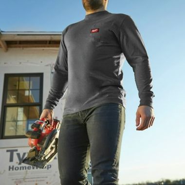 Click here to see Milwaukee 602G-L Milwaukee Large Gray Heavy Duty Pocket T-Shirt with Tagless Neck Label, Sun Protection, and Anti-microbial Treatment, Long Sleeve - 602G-L