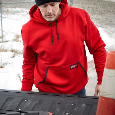 Click here to see Milwaukee 350R-L Milwaukee Large Heavy Duty Pullover Hoodie, Red - 350R-L 