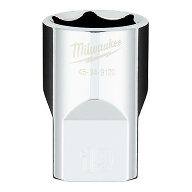 Click here to see Milwaukee 45-34-9120 Milwaukee 19mm Metric 6-Point Socket with 1/2
