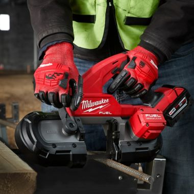Click here to see Milwaukee 48-22-8970 Milwaukee Small Red Nitrile Level 3 Cut Resistant Impact Dipped Work Gloves - 48-22-8970