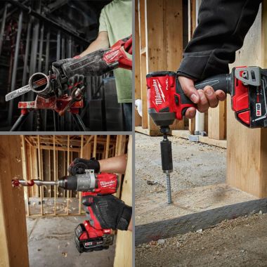 Click here to see Milwaukee 2998-23 Milwaukee M18 FUEL 18V Lithium-Ion Brushless Cordless 3-Piece Combo Kit with Two 5 Ah Batteries, Charger and Tool Bag - 2998-23
