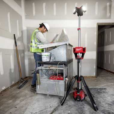 Click here to see Milwaukee 2136-20 Milwaukee M18 ROCKET Cordless Dual Power Tower Light with Built-in Charger and 6,000 Lumens - 2136-20