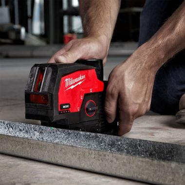 Click here to see Milwaukee 3622-20 Milwaukee M12 125' Cordless Green Cross Line and Plumb Points Laser Level (Tool Only)- 3622-20