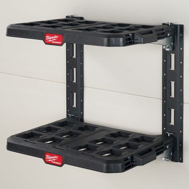 Click here to see Milwaukee 48-22-8480 Milwaukee PACKOUT 2-Shelf Racking Kit with and Two 20